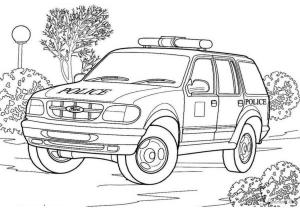 Polis Arabası boyama sayfası,  coloring page, Polis arazi araçlarını zorlu bölgelerde kullanıyor., 