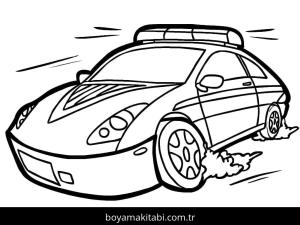 Polis Arabası boyama sayfası – boyama çalışması, yaratıcılığı geliştirir