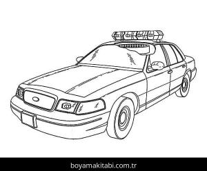 Polis Arabası boyama sayfası – kolay boyama, eğitici aktivite