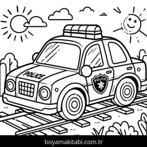 Polis Arabası boyama sayfası – okul öncesi, evde etkinlik