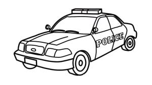 Polis Arabası boyama sayfası,  coloring page, Klasik polis arabası, 