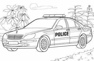 Polis Arabası boyama sayfası,  coloring page, Polis gözetimi altında., 