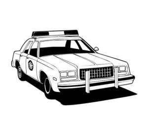 Polis Arabası boyama sayfası,  coloring page, Retro polis arabası., 