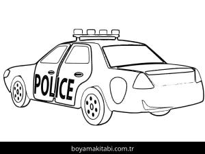 Polis Arabası boyama sayfası – sanatsal çalışma, çocuklar için