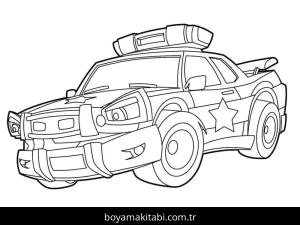 Polis Arabası boyama sayfası – evde etkinlik, ücretsiz yazdır