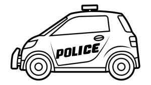 Polis Arabası boyama sayfası,  coloring page, Sarı ve mavi devriye arabası, 