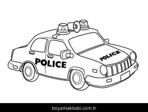 Polis Arabası boyama sayfası – eğlenceli etkinlik, el becerilerini geliştirir