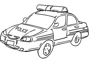 Polis Arabası boyama sayfası,  coloring page, Sokaklarda devriye gezen bir araba, 