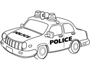 Polis Arabası boyama sayfası,  coloring page, Yanıp sönen ışıkları olan araba., 