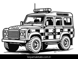 Polis Arabası boyama sayfası,  coloring page, kreatif, doğal, masalsı