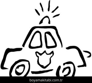 Polis Arabası boyama sayfası – yaratıcılık, eğlenceli etkinlik