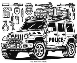 Polis Arabası Boyama