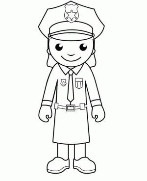 Polis boyama sayfası,  coloring page, Kadın Polis, 