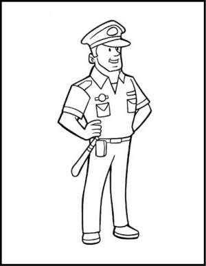 Polis boyama sayfası,  coloring page, Havalı Polis, 