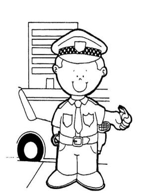 Polis boyama sayfası,  coloring page, Polis, Güleryüzlü, 