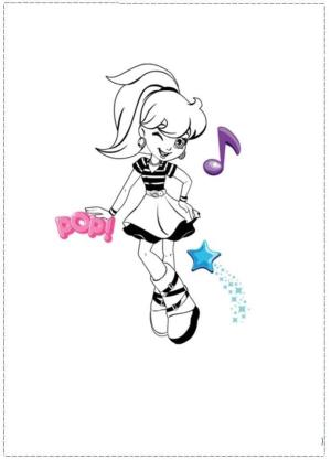 Polly Pocket boyama sayfası,  coloring page, Parlak ve müzikal Polly, 