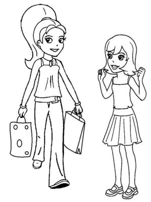 Polly Pocket boyama sayfası,  coloring page, Alışveriş günü, 