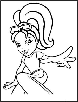 Polly Pocket boyama sayfası,  coloring page, Macerayı seven uzun saçlı bir sarışın., 