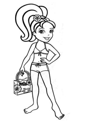 Polly Pocket boyama sayfası,  coloring page, Polly’de plaj günü, 