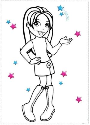 Polly Pocket boyama sayfası,  coloring page, Maceraya susamış parlak kız, 