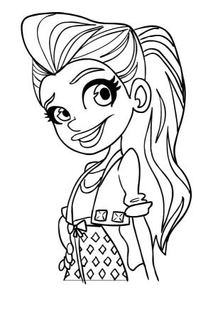 Polly Pocket boyama sayfası,  coloring page, Leela alışveriş yapmayı seven bir moda tutkunu., 