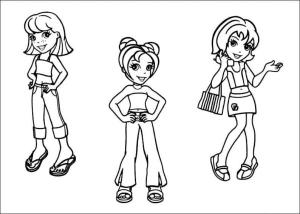 Polly Pocket boyama sayfası,  coloring page, Üç ana karakter. macerayı sevenler, 