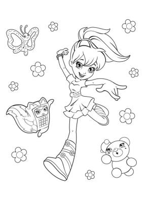 Polly Pocket boyama sayfası,  coloring page, Mutlu Polly, 