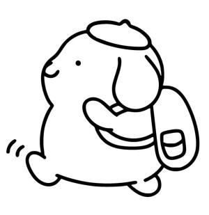 Pompompurin boyama sayfası,  coloring page, Okul çantası taşıyan Pompompurin’i çizin, 