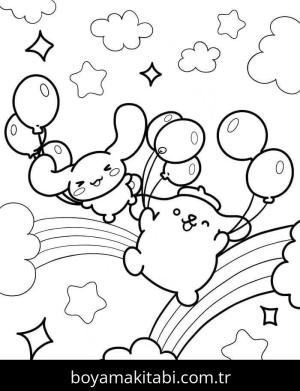 Pompompurin boyama sayfası – renkli çizimler, okul öncesi