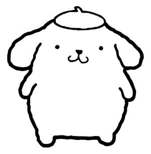 Pompompurin boyama sayfası,  coloring page, Gülümseyen Pompompurin Çiz, 