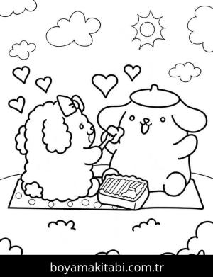 Pompompurin boyama sayfası – çocuk aktivitesi, PDF indir