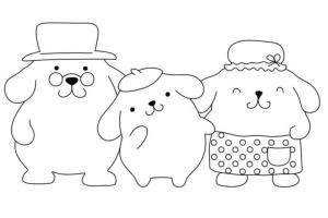 Pompompurin boyama sayfası,  coloring page, Pompompurin Ailesini Çizin, 