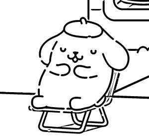 Pompompurin boyama sayfası,  coloring page, Rahatlatıcı Pompompurin çizimi, 