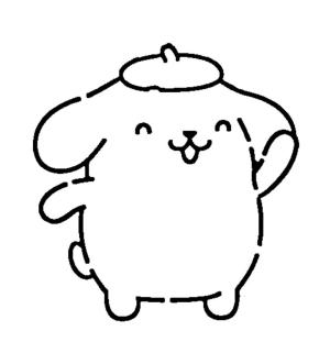 Pompompurin boyama sayfası,  coloring page, Gülümseyen bir Pompompurin çizin, 