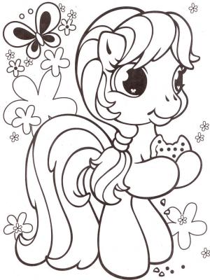 Pony boyama sayfası,  coloring page, Midilli kawaii, 