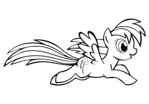 Pony boyama sayfası,  coloring page, Gökkuşağı Tutam Midilli, 