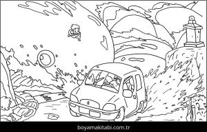 Ponyo boyama sayfası – PDF indir, sevimli karakter