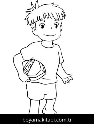 Ponyo boyama sayfası – çocuklar için, çizgi film temalı