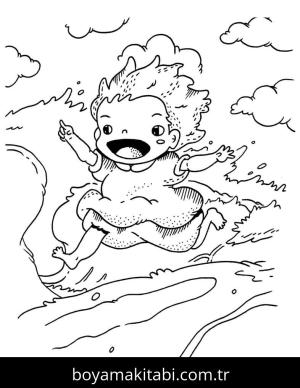 Ponyo boyama sayfası – yaratıcılık, eğlenceli etkinlik