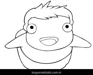 Ponyo boyama sayfası – boyama çalışması, yaratıcılığı geliştirir