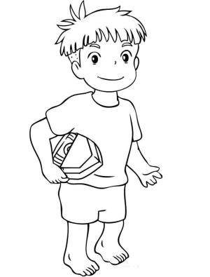 Ponyo boyama sayfası,  coloring page, Mutlu Sosuke’yi çiz, 