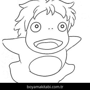 Ponyo boyama sayfası – keyifli zaman, renkli çizimler