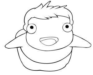 Ponyo boyama sayfası,  coloring page, Küçük Ponyo’yu çiz, 