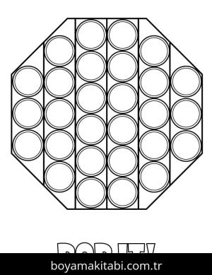 Pop It boyama sayfası – sevimli karakter, sanatsal çalışma