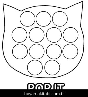 Pop It boyama sayfası – çocuklar için, çizgi film temalı