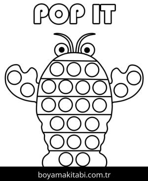 Pop It boyama sayfası – keyifli zaman, renkli çizimler