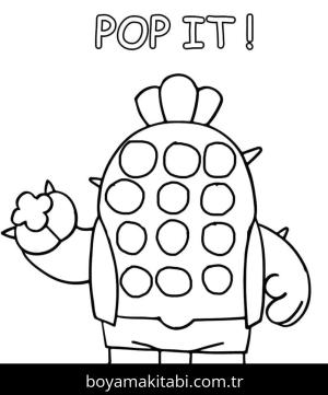 Pop It boyama sayfası – sevimli karakter, sanatsal çalışma