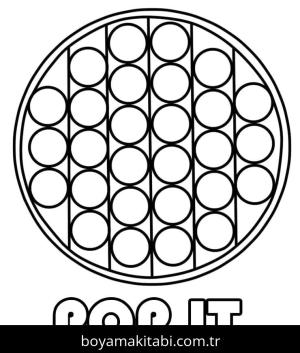 Pop It boyama sayfası – PDF indir, sevimli karakter