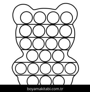 Pop It boyama sayfası – PDF indir, sevimli karakter