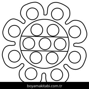 Pop It boyama sayfası – çocuk aktivitesi, PDF indir